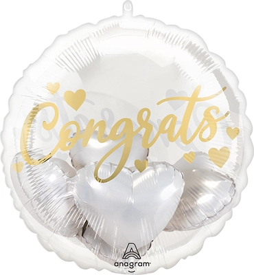 20 Inch Wedding Congrats with Hearts Insiders® Balloon