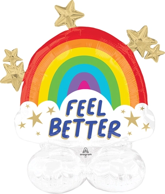 30 Inch x 30 Inch AirLoonz® Junior Get Well Rainbow Shine Air-Fill Balloon