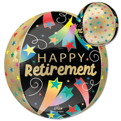 16" Orbz®Happy Retirement Stars Balloon