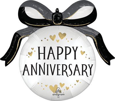 27" Anniversary Satin Ribbon Curls Balloon