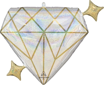 27" Bride to Be Diamond Holographic Balloon
