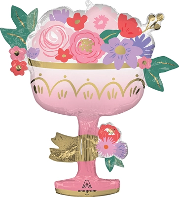 29" Wedding Floral Toast Balloon