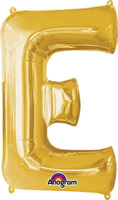 21x32" Gold Letter E Balloon