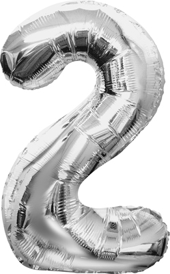 34 Inch Silver Number 2 Balloon
