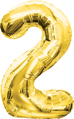 34 Inch Gold Number 2 Balloon