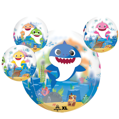 16 Inch Clear Orbz Baby Shark Balloon