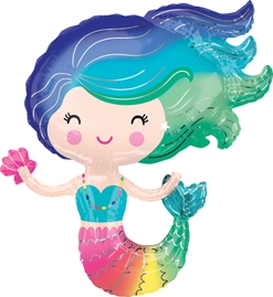 30 Inch Colorful Mermaid Balloon