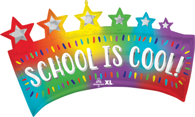 34 Inch School is Cool Ombre Banner Balloon