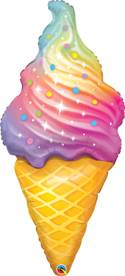 45 Inch Rainbow Swirl Ice Cream Balloon