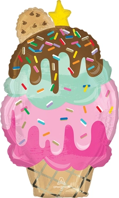 30" Here's the Scoop Ice Cream Cone Balloon