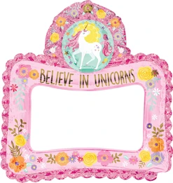 27" Magical Unicorn Air-Fill Selfie Frame Balloon