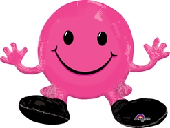 19 Inch Air-Fill Smiling Face Pink Multi-Balloon