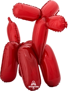 19 Inch Red Balloon Dog Air-Fill Balloon Decor