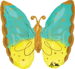 25 Inch Mint & Yellow Butterfly Balloon