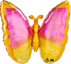 25 Inch Pink & Yellow Butterfly Balloon