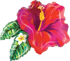 30 Inch Mighty Bright Tropical Red Flower Balloon