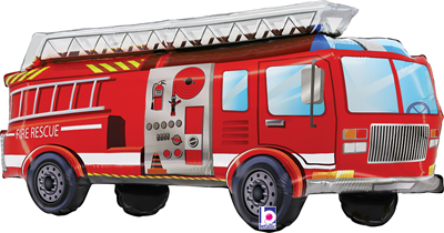 34 Inch Red Firetruck Balloon