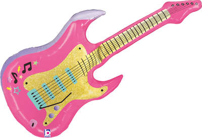 39" Pink Electric Guitar Balloon