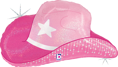 26" Pink Cowgirl Hat Balloon