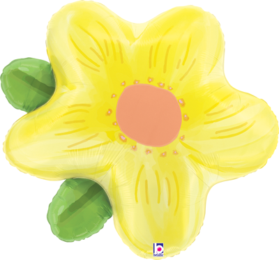 30" Yellow Watercolor Flower Balloon