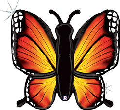 24 Inch Radiant Orange Butterfly Holographic Balloon