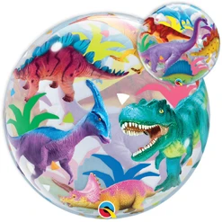 22" Colorful Dinosaurs Bubble™ Balloon