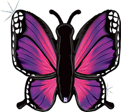 24 Inch Radiant Purple Butterfly Holographic Balloon