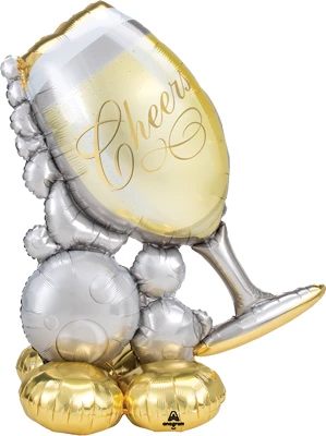 51" AirLoonz Bubbly Wine Air Fill Balloon
