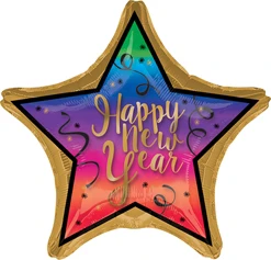 28 Inch Helium Saver Jumbo Colorful New Year Balloon