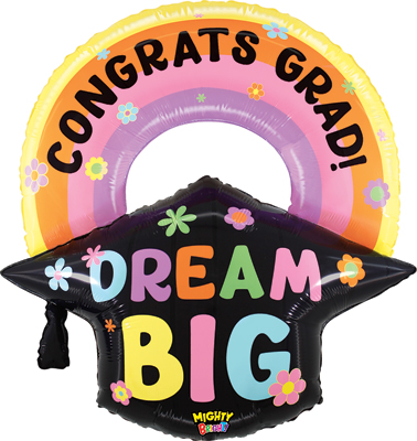 30 Inch Graduation Mighty Bright Dream Big Balloon