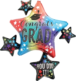 35 Inch Graduation Colorful Cluster Balloon