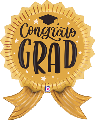 35" Graduation Gold Ribbon Balloon