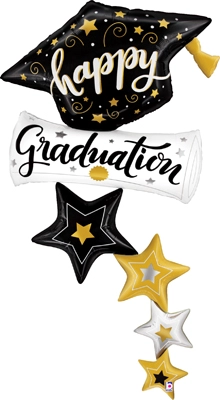 66 Inch Graduation Special Delivery Stars Balloon