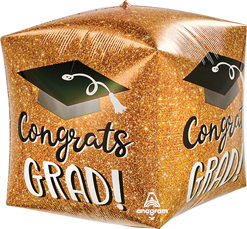 15 Inch Cubez Congrat Grad Sparkle Balloon