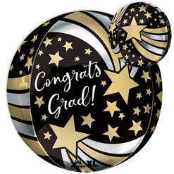 16 Inch Orbz Congrats Grad Shooting Stars Balloon