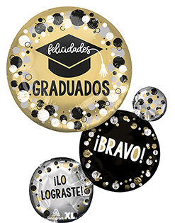 28 Inch Graduados Felicidades Circles Dots Balloon