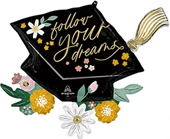 30 Inch Grad Cap Follow Your Dreams Blooms Balloon