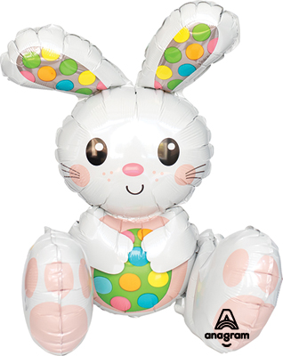 20 Inch Air Filled Sitting Easter Bunny Balloon
