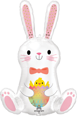 33 Inch Easter White Funny Bunny Balloon
