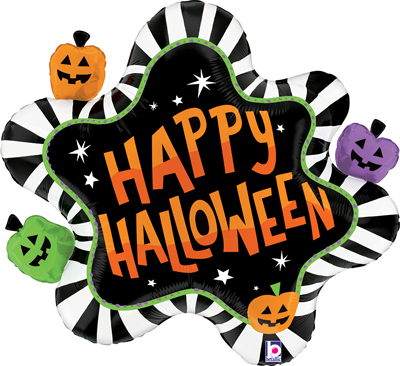 31" Halloween Striped Splat Balloon