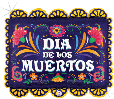 30" Day of the Dead Decorative Mat Balloon