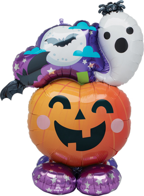 53 Inch AirLoonz Halloween Fun & Spooky Ghost & Pumpkins Air Fill Balloon
