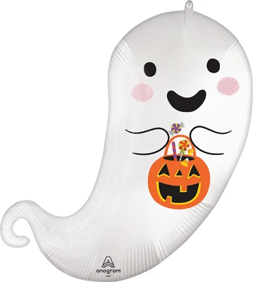 31" Halloween Trick or Treat Satin Ghost Balloon