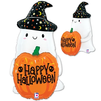 25" Halloween Pumpkin Ghost Balloon