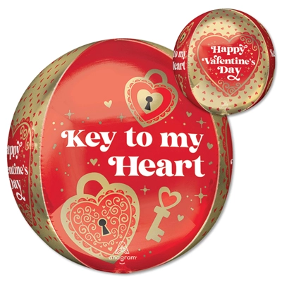 16" Orbz&reg; Valentine Key to My Heart Balloon