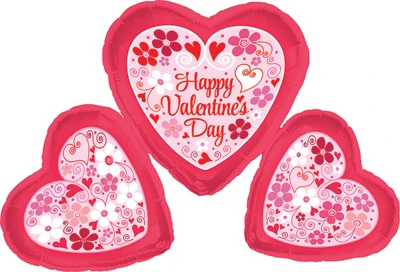 36 Inch Valentine Daisies & Swirls Balloon