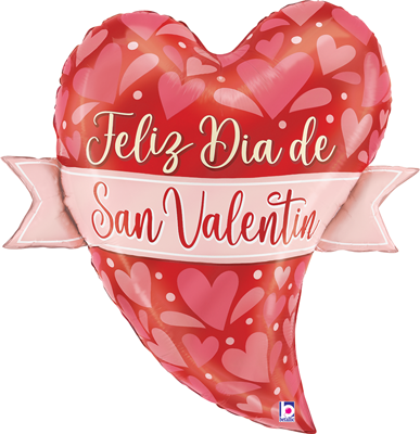 28" San Valentin Corazon en Bandera Balloon