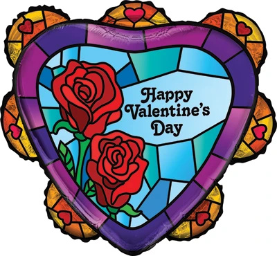 26 Inch Valentine Stained Glass Balloon