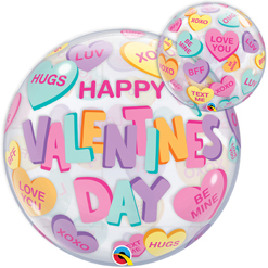 22 Inch Valentine Candy Hearts Bubble Balloon