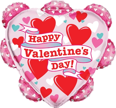 26" Valentine Hearts & Ribbons Balloon